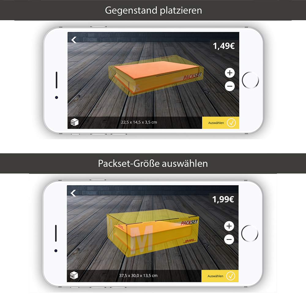 DHL Packset App – die richtige Paketgröße finden