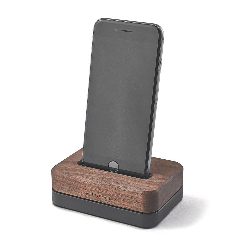 Walnuss iPhone Dock standfest