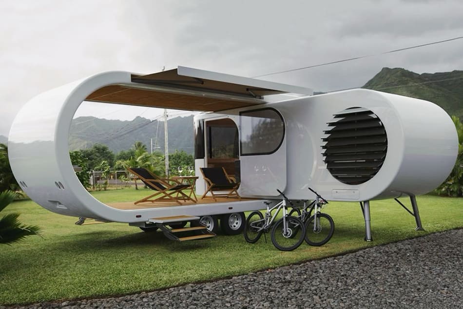 Romotow – der futuristische, aufklappbare Wohnwagen für mehr Lebensraum und Qualität
