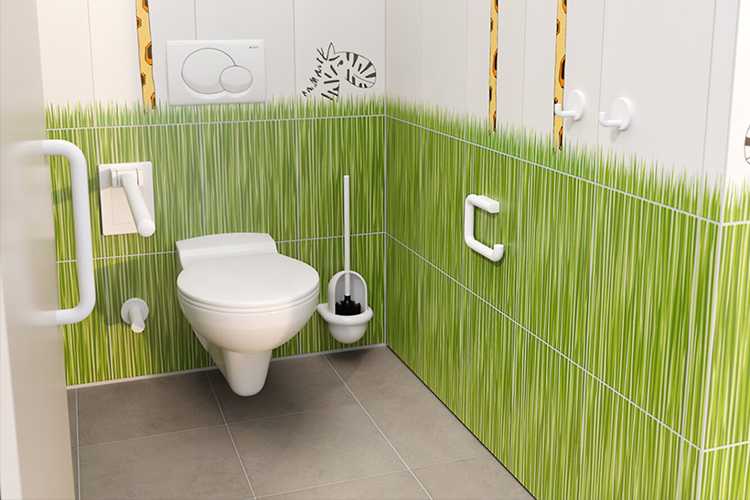 Kindgerechte Sanitärlösungen für Kindergärten und Schulen. Sicher, robust, modern und auch behinderten gerecht