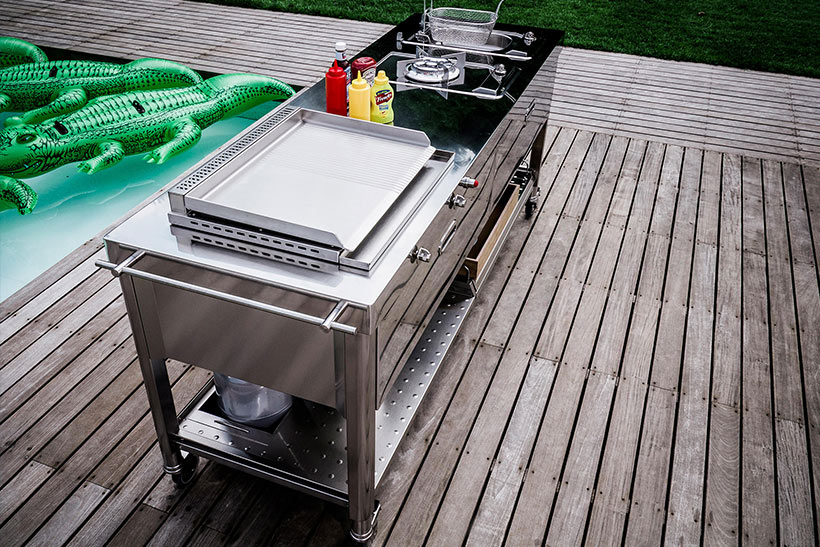 Design-Outdoor 190 Kitchens von ALPES-INOX aus Edelstahl