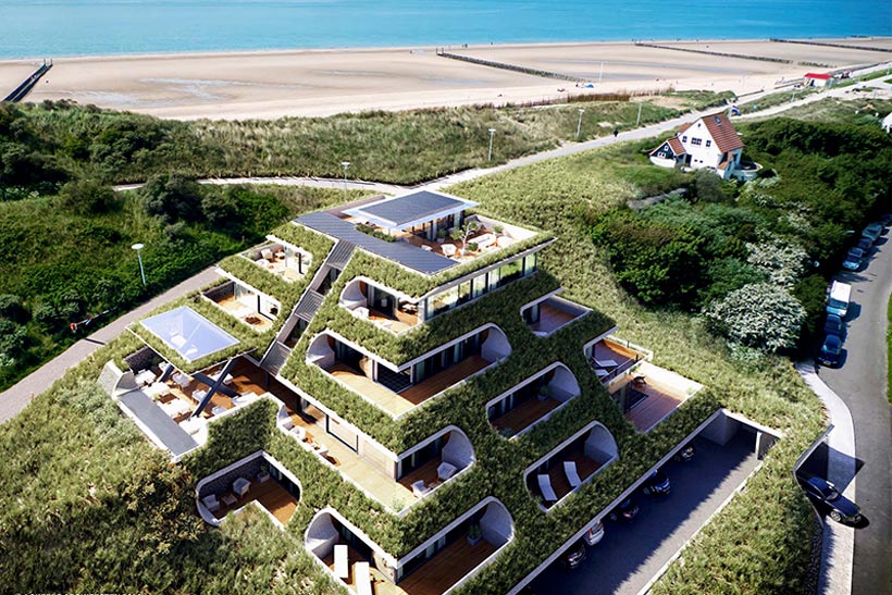 Duinhotel Tientorens – einzigartige Dünen-Architektur im niederländischen Zeeland