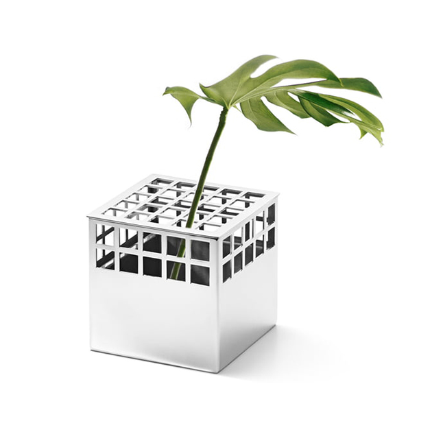 Würfelförmige Matrix Cube Vase von Georg Jensen – auch Stifthalter