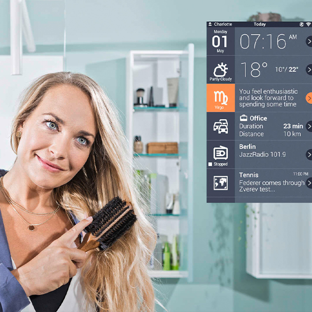 Intelligent vernetzter Smart Mirror ist mehr als nur ein optional beleuchteter Spiegel