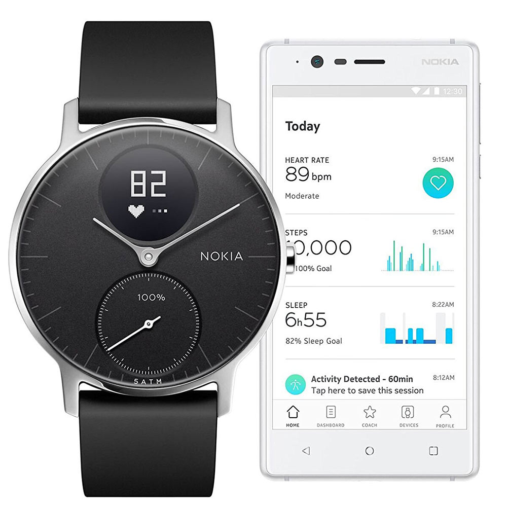Aktivitäts- & Herzfrequenzfunktion Nokia Steel HR Fitnessuhr